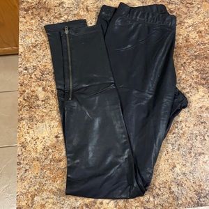 INC faux leather leggings medium zip side